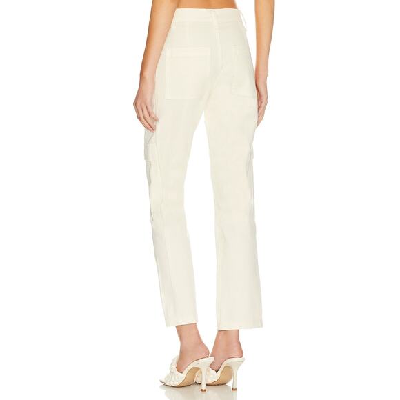 NWT Hudson Women's Utility Cargo Fashion Pants, Ecru, Size 30 Ankle, Mid-Rise - Picture 3 of 14